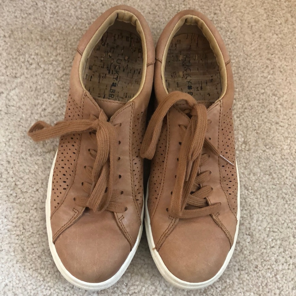 Lucky Brand brown leather sneakers size 7.5 worn a handful of times